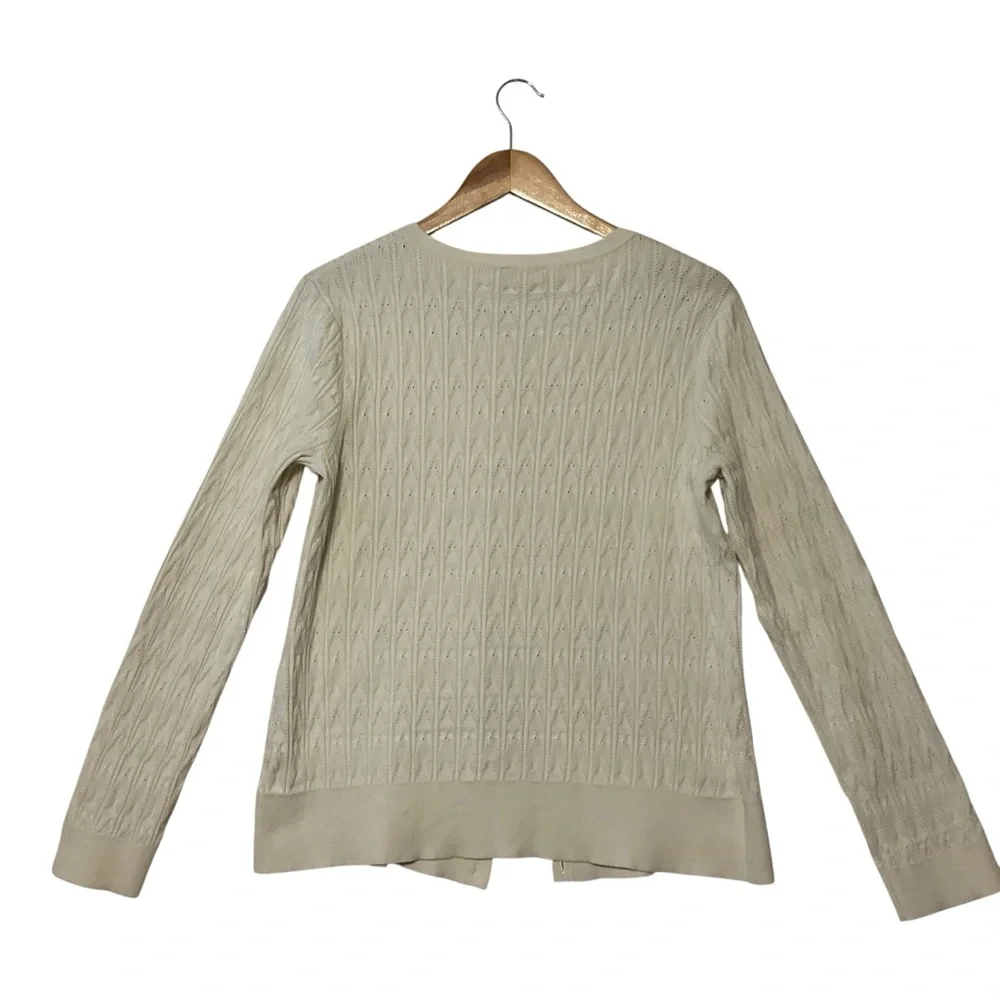 PENDLETON sz Small Silk Blend Cardigan Lightweight Cream Ivory